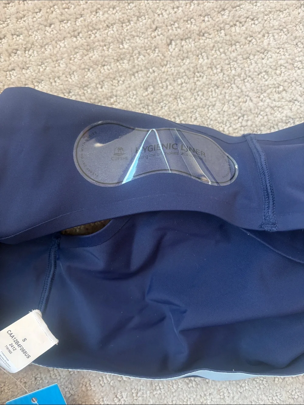 NWT Cupshe Navy and Light Blue High-Waist Sporty Bikini Set - Picture 9 of 9